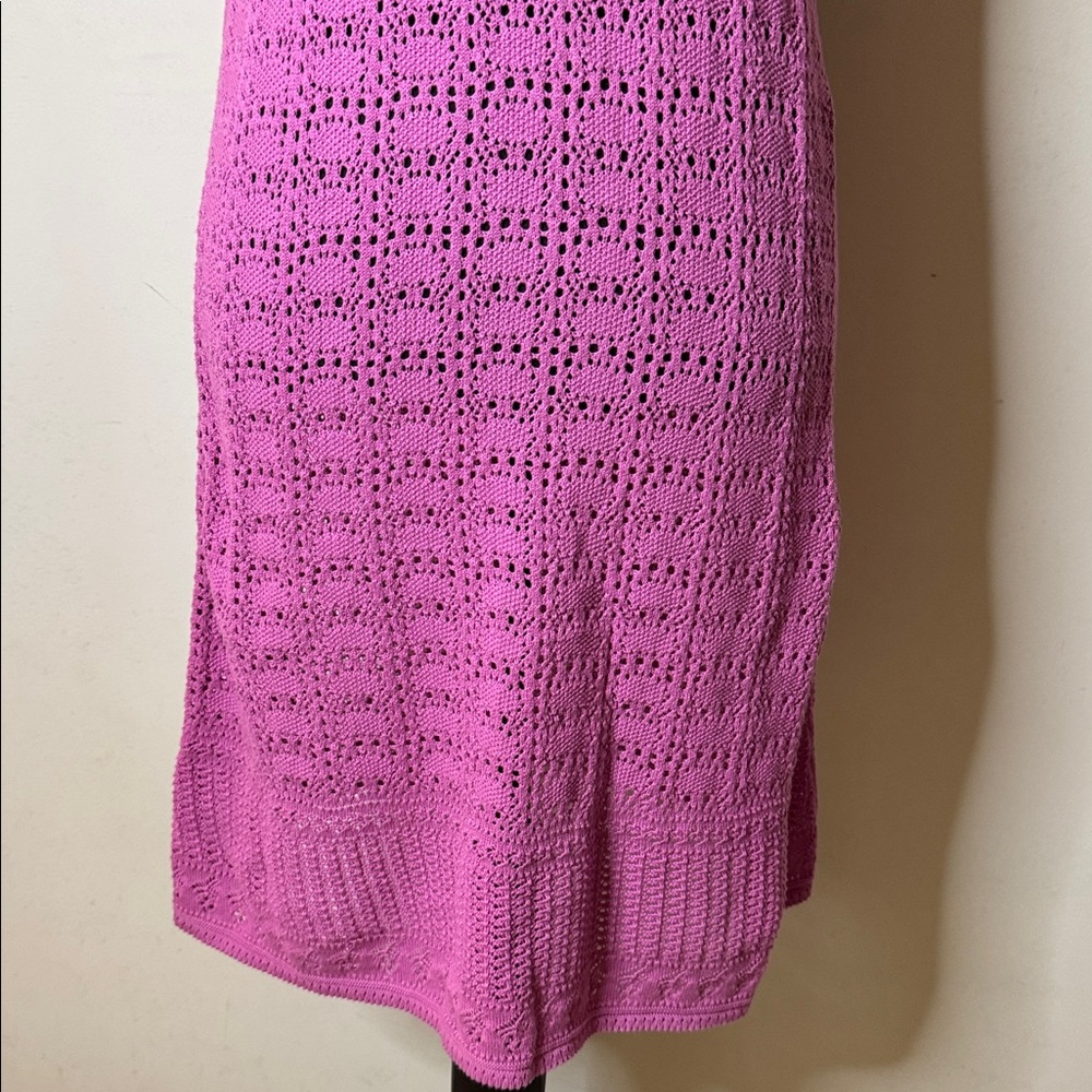 Lilly Pulitzer Pink Crochet Knit Dress Cover Up Size S - Picture 4 of 6